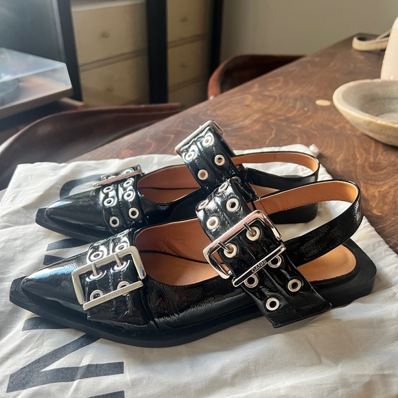 Ganni Buckle Flat Size 39 - Picture 3 of 9